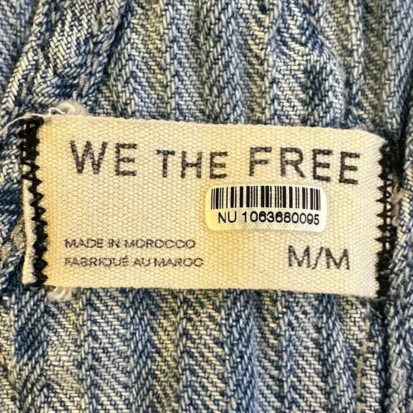 Free People Ziggy Striped Overalls Beachcomber Railroad Bohemian Coastal Medium - Picture 11 of 13